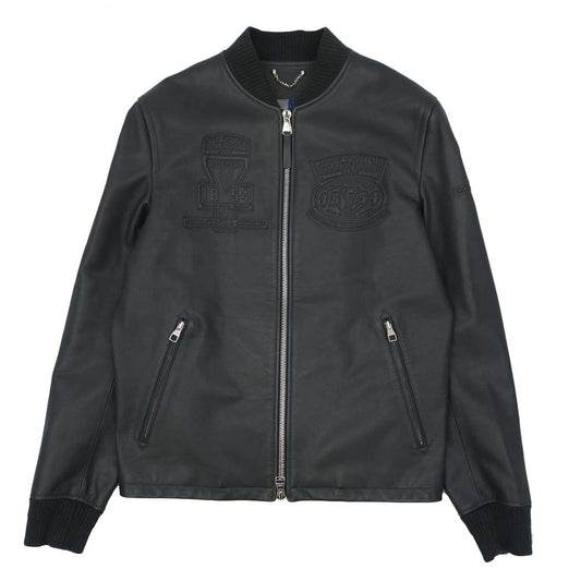 LOUIS VUITTON ルイ・ヴィトン 国内正規品 1854 MOTOR TRUNKS モータートランクス レザージャケット ブラック系 50【中古】