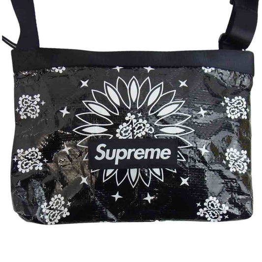 Supreme シュプリーム 21SS bandana tarp side bag バンダナ柄 ショルダーバッグ サコッシュ ブラック系【中古】