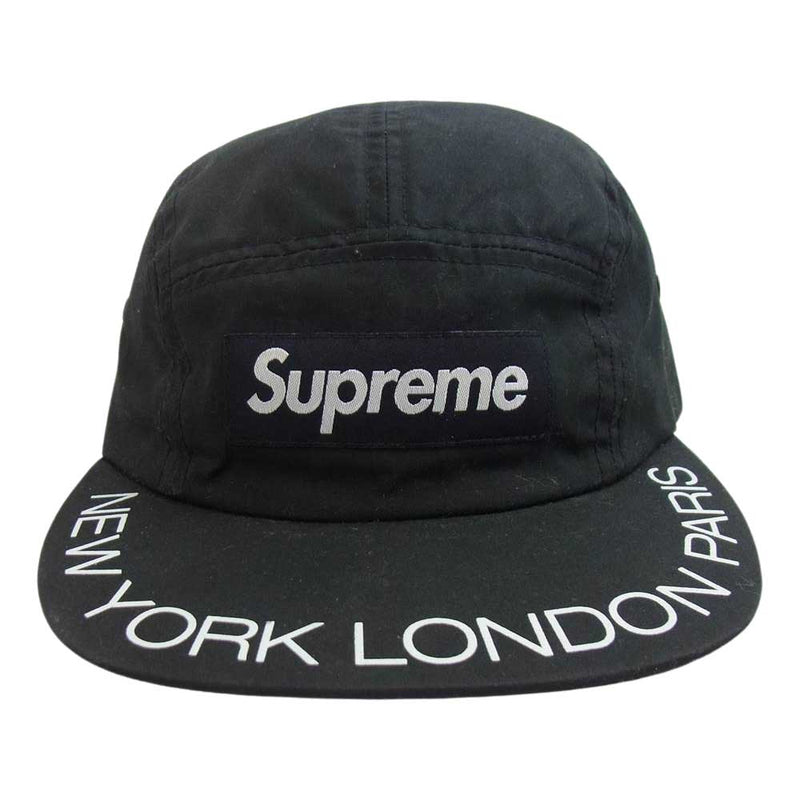 新品 黒 18SS supreme visor print camp cap