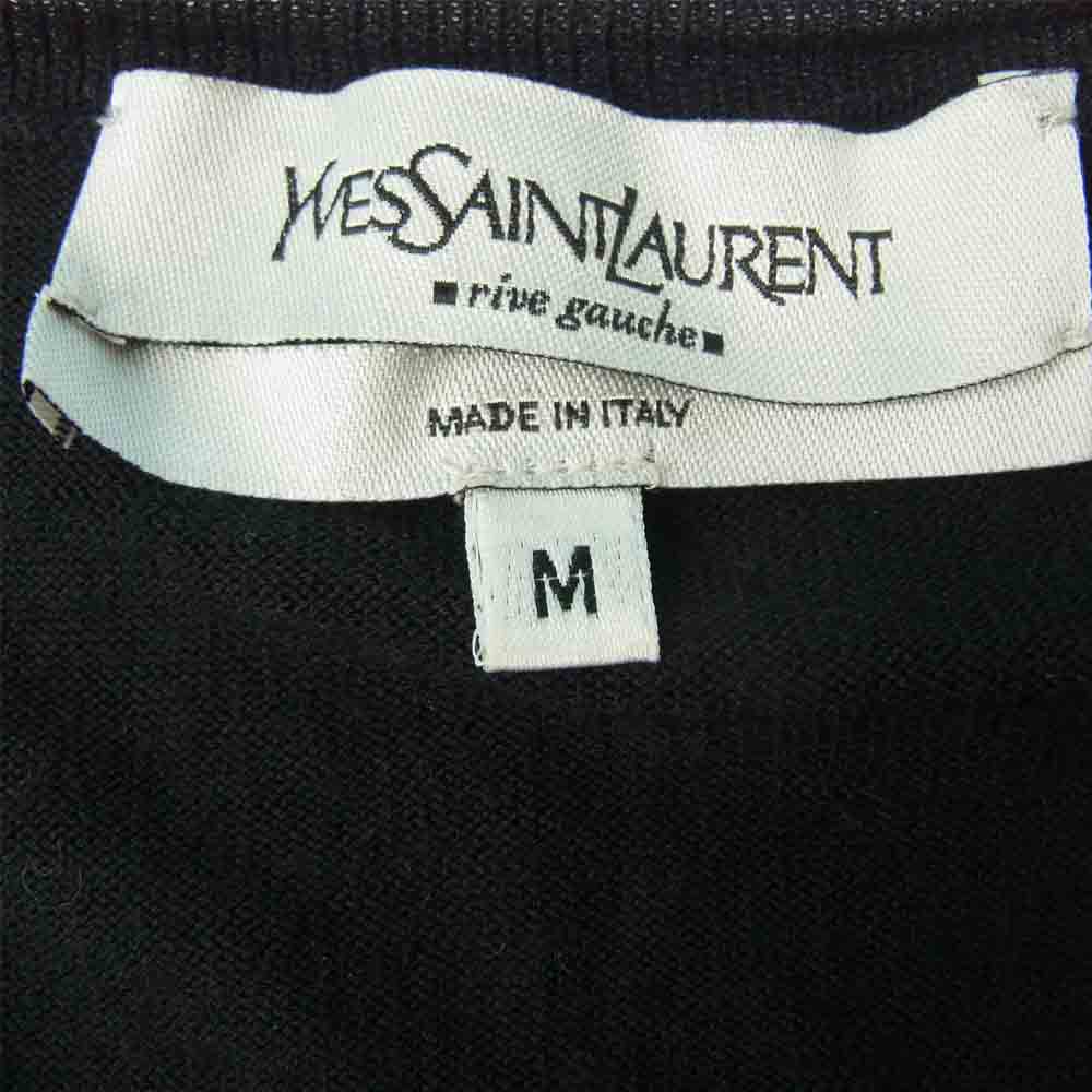 SAINT LAURENT サンローラン 141663 X1084 国内正規品 Vネック セーター ニット ブラック系 M【中古】