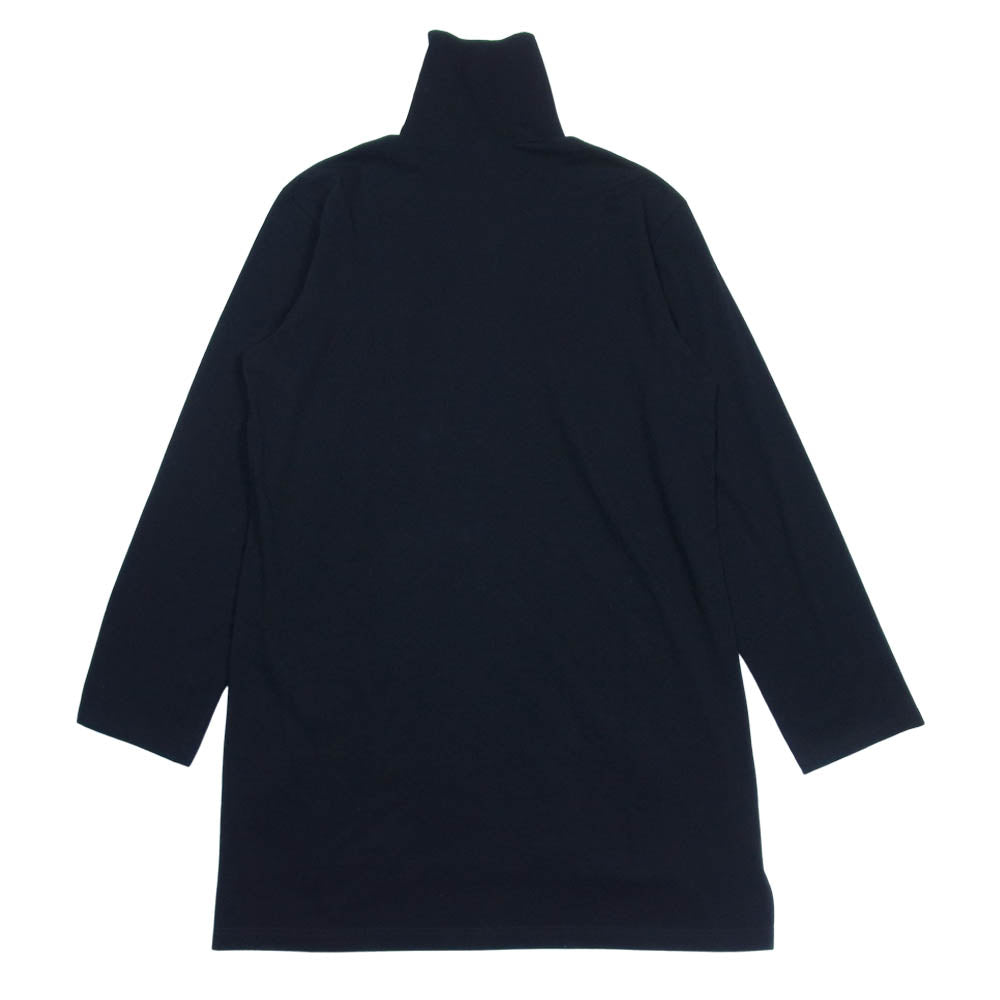 Yohji Yamamoto ヨウジヤマモト GroundY GM-T18-040 Cotton Jersey Zipper Opened Big Turtleneck Cut Sew グラウンドワイ ジッパー タートルネック ビッグ カットソー ブラック系 3【美品】【中古】