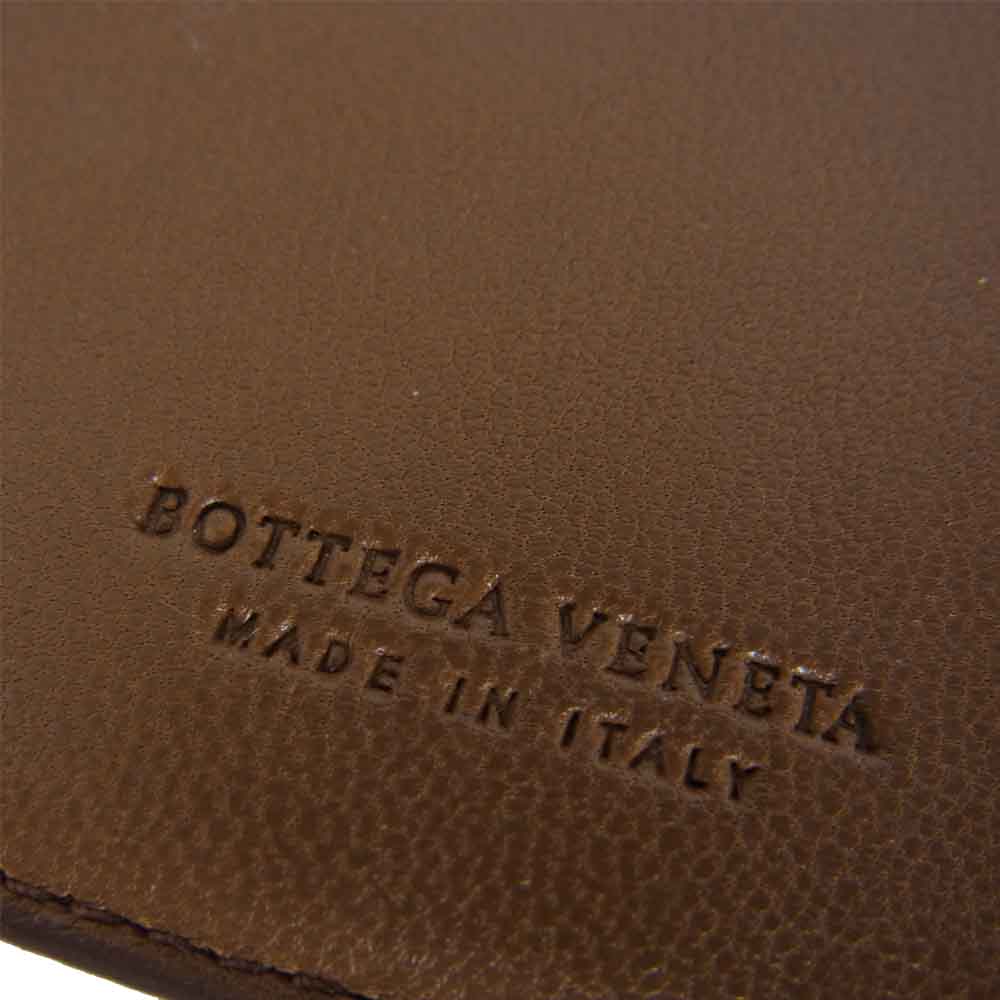 BOTTEGAVENETA ボッテガヴェネタ 134075 イントレチャート ラムスキン レザー ウォレット ブラウン系【中古】