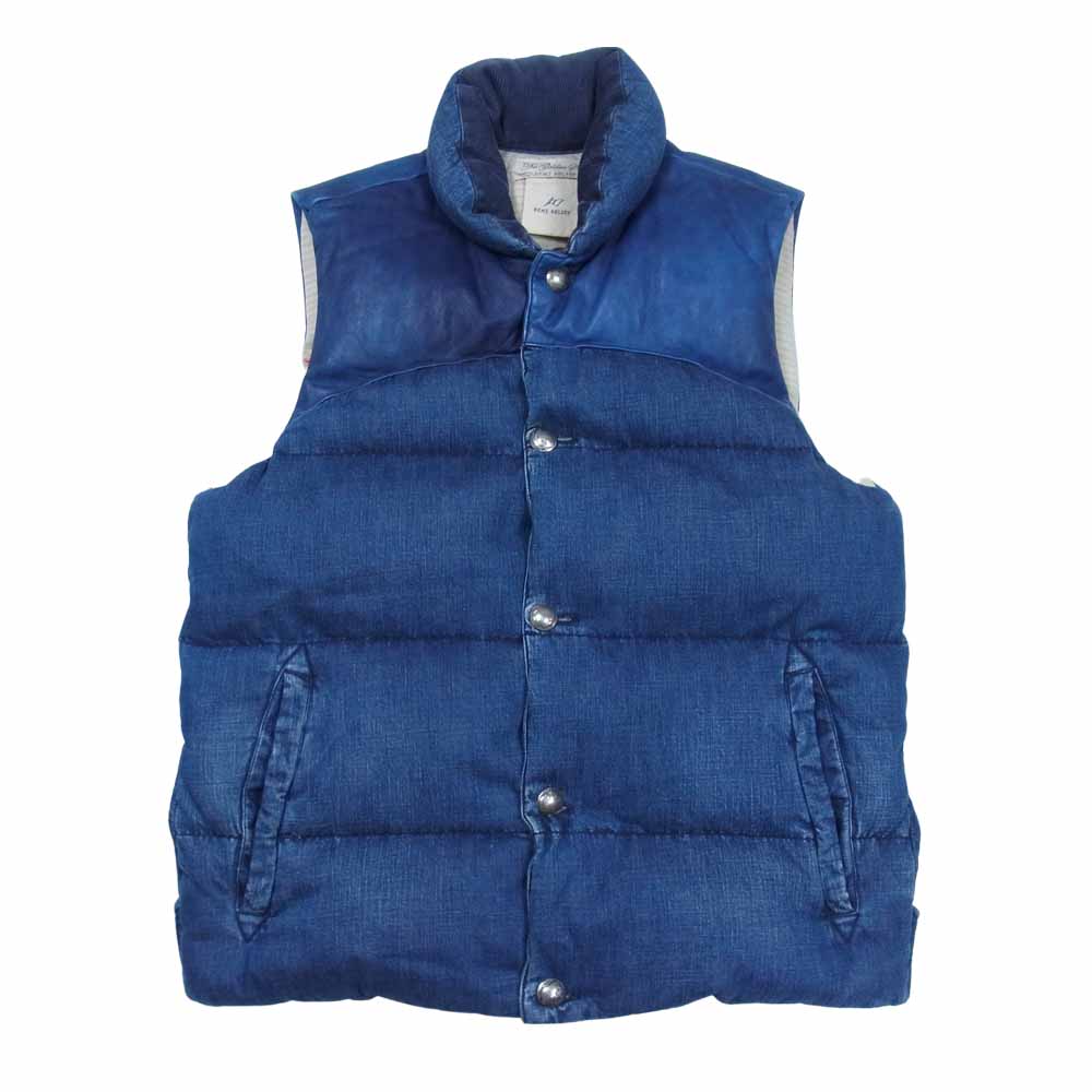 REMI RELIEF レミレリーフ × BEAMS PLUS 別注 デニム ダウンベスト インディゴブルー系 L【中古】