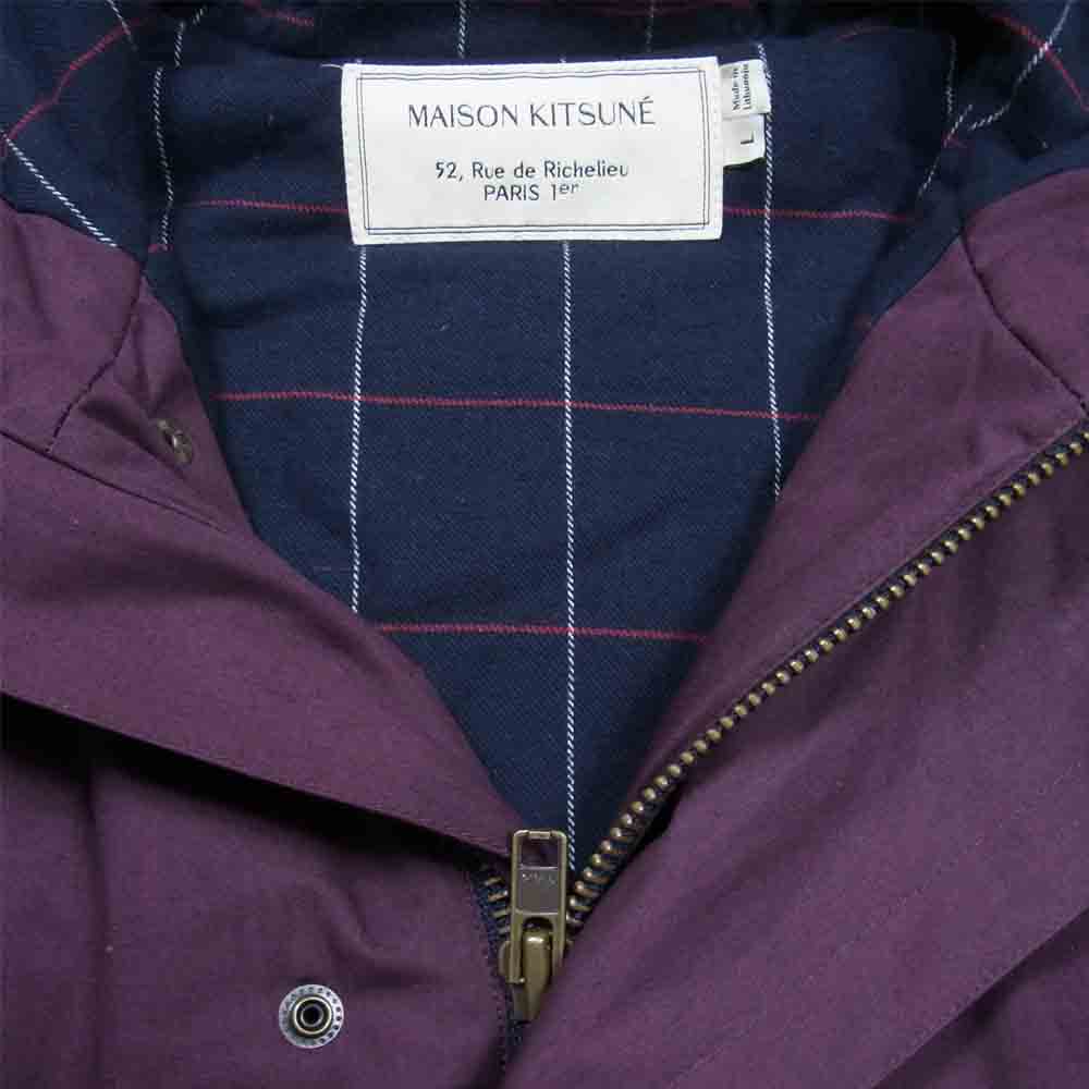 MAISON KITSUNE メゾンキツネ KMO-0652 SATOMI PARKA コットン フード付き 中綿ジャケット パープル系 L【中古】
