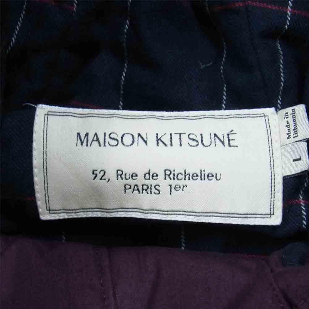 MAISON KITSUNE メゾンキツネ KMO-0652 SATOMI PARKA コットン フード付き 中綿ジャケット パープル系 L【中古】