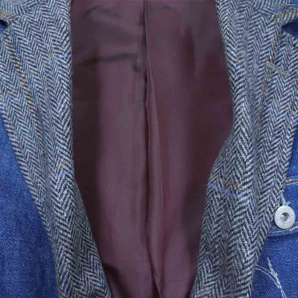 JUNYA WATANABE COMME des GARCONS ジュンヤワタナベコムデギャルソン 20AW Levi's リーバイス WF-J005 Wネーム セルヴィッチ デニム ウール ナイロン ツイード ドッキング ジャケット インディゴブルー系 M【美品】【中古】