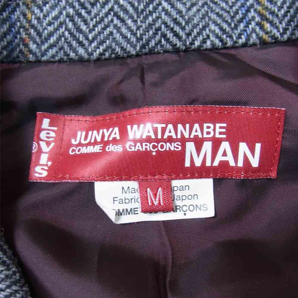 JUNYA WATANABE COMME des GARCONS ジュンヤワタナベコムデギャルソン 20AW Levi's リーバイス WF-J005 Wネーム セルヴィッチ デニム ウール ナイロン ツイード ドッキング ジャケット インディゴブルー系 M【美品】【中古】
