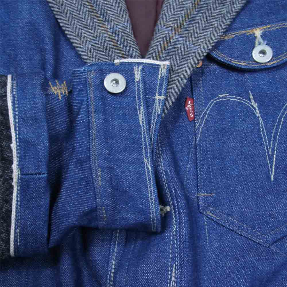 JUNYA WATANABE COMME des GARCONS ジュンヤワタナベコムデギャルソン 20AW Levi's リーバイス WF-J005 Wネーム セルヴィッチ デニム ウール ナイロン ツイード ドッキング ジャケット インディゴブルー系 M【美品】【中古】