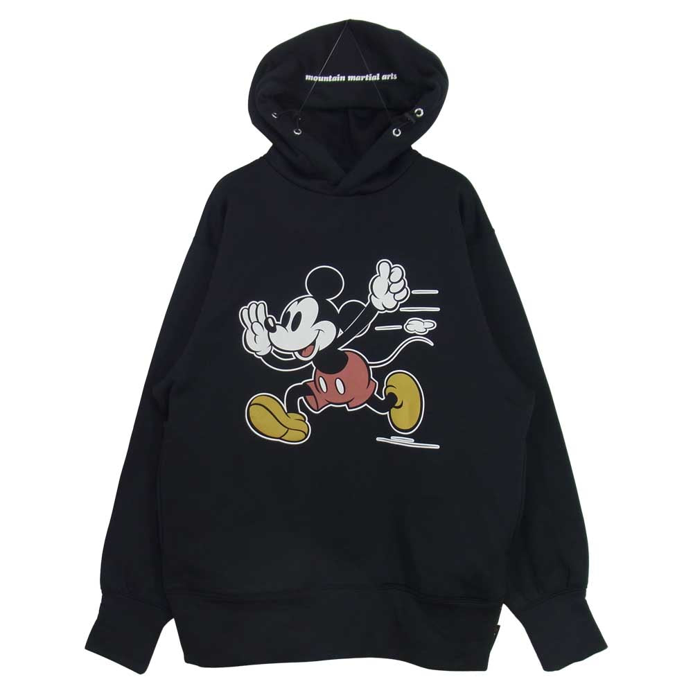 マウンテン マーシャル アーツ Disney Run MICKEY RUN POLAR TEC PS Hoodie ディズニー ミッキー フーディ― ブラック系 L【極上美品】【中古】