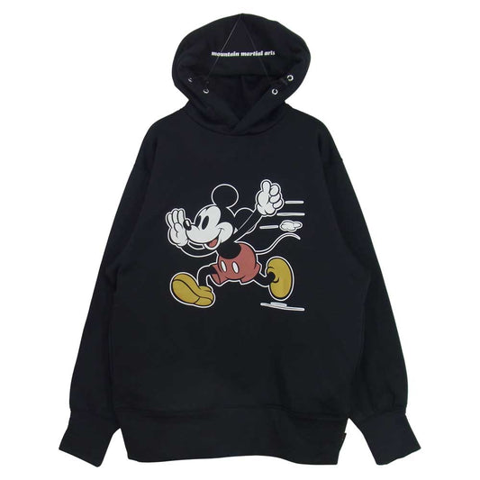 マウンテン マーシャル アーツ Disney Run MICKEY RUN POLAR TEC PS Hoodie ディズニー ミッキー フーディ― ブラック系 L【極上美品】【中古】