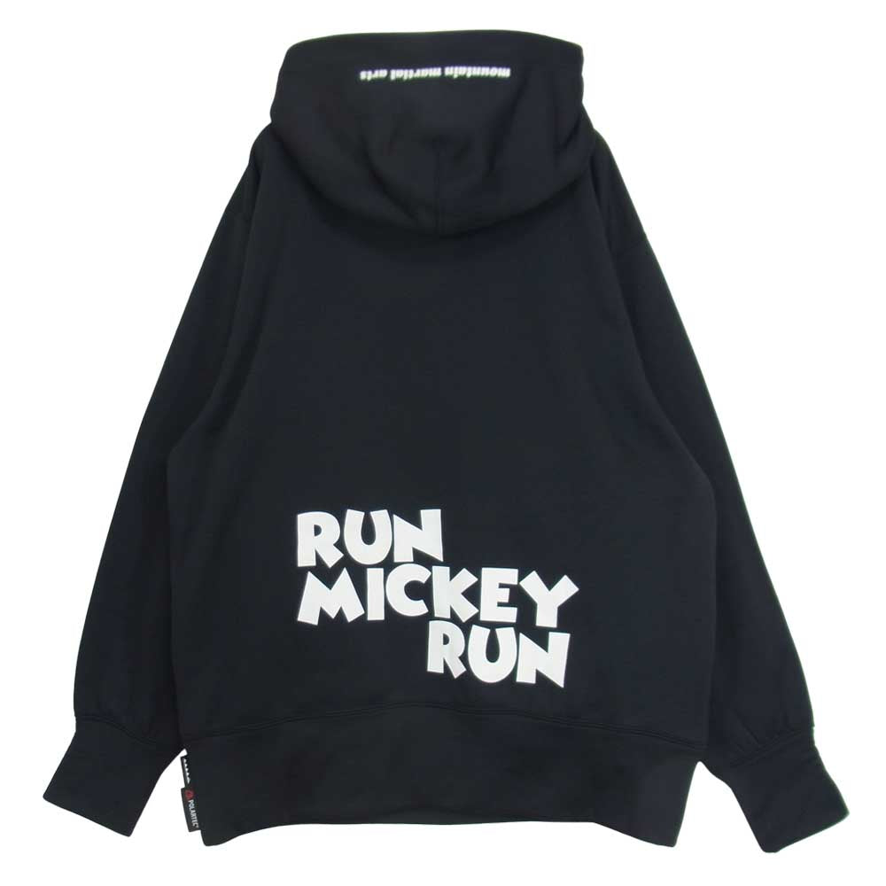マウンテン マーシャル アーツ Disney Run MICKEY RUN POLAR TEC PS Hoodie ディズニー ミッキー フーディ― ブラック系 L【極上美品】【中古】
