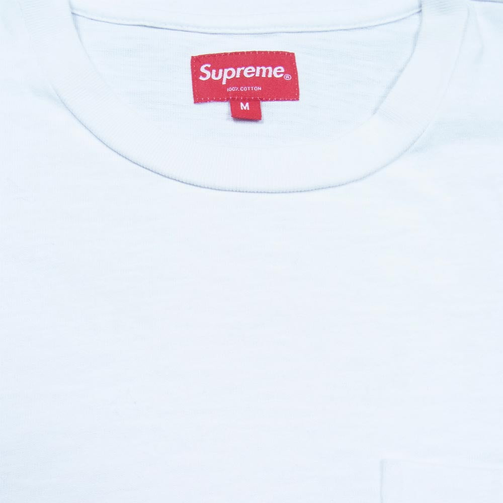 Supreme シュプリーム POCKET TEE コットン 胸ポケット クルーネック 半袖 Tシャツ ホワイト系 M【中古】