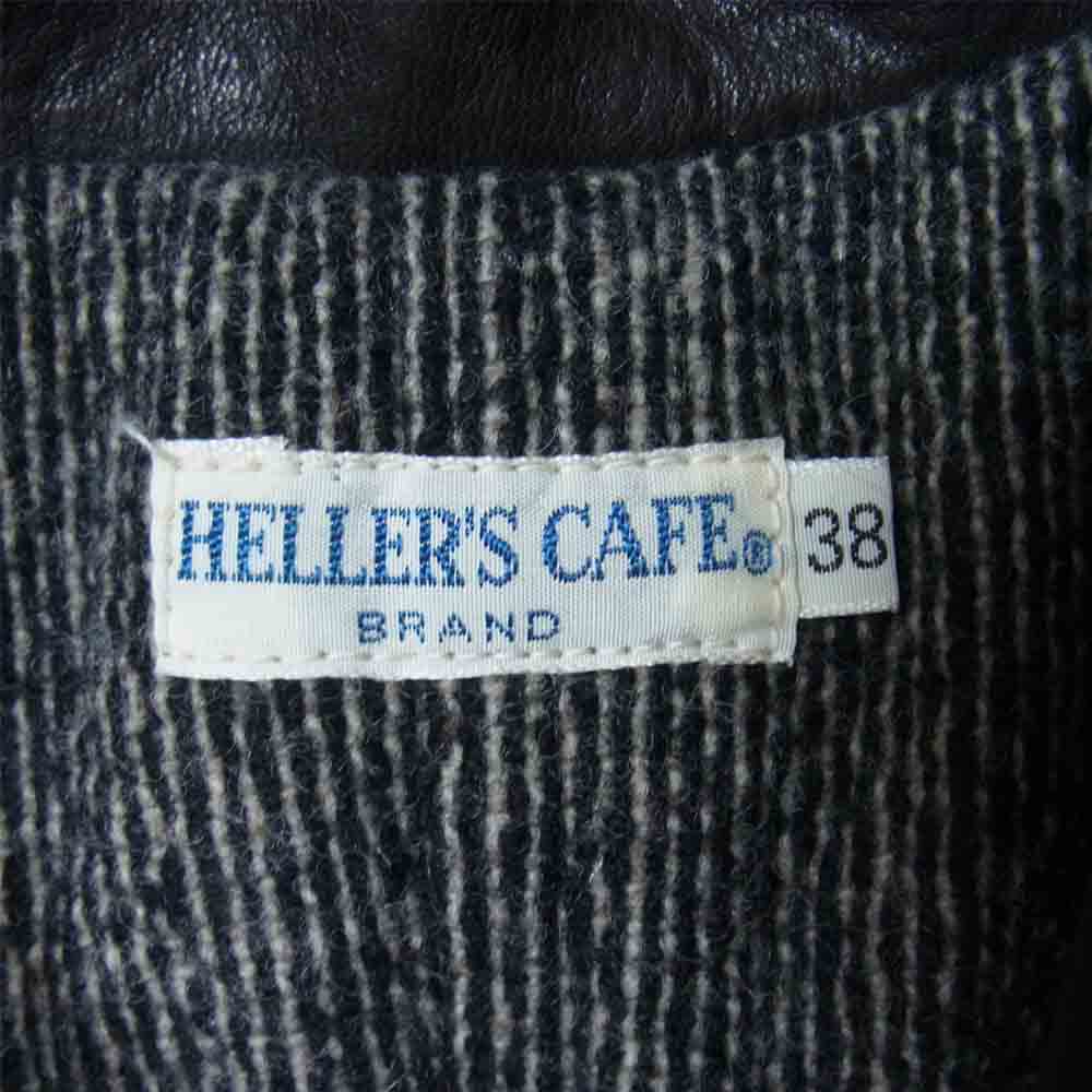 HELLER'S CAF ヘラーズカフェ Sheepskin Horsehide Grizzly Sports Jaket グリズリー ジャケット 熊ジャン ブラック系 38【美品】【中古】
