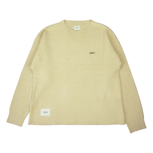 WTAPS ダブルタップス 19AW 192MADT-KNM04 WAFFLE SWEATER WOOL ワッフル ウール セーター オフホワイト系 3【美品】【中古】