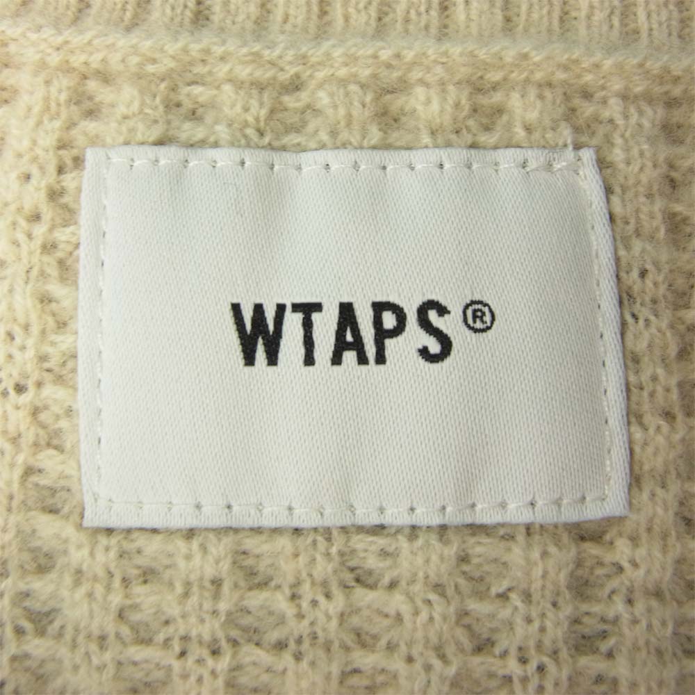 WTAPS ダブルタップス 19AW 192MADT-KNM04 WAFFLE SWEATER WOOL ワッフル ウール セーター オフホワイト系 3【美品】【中古】