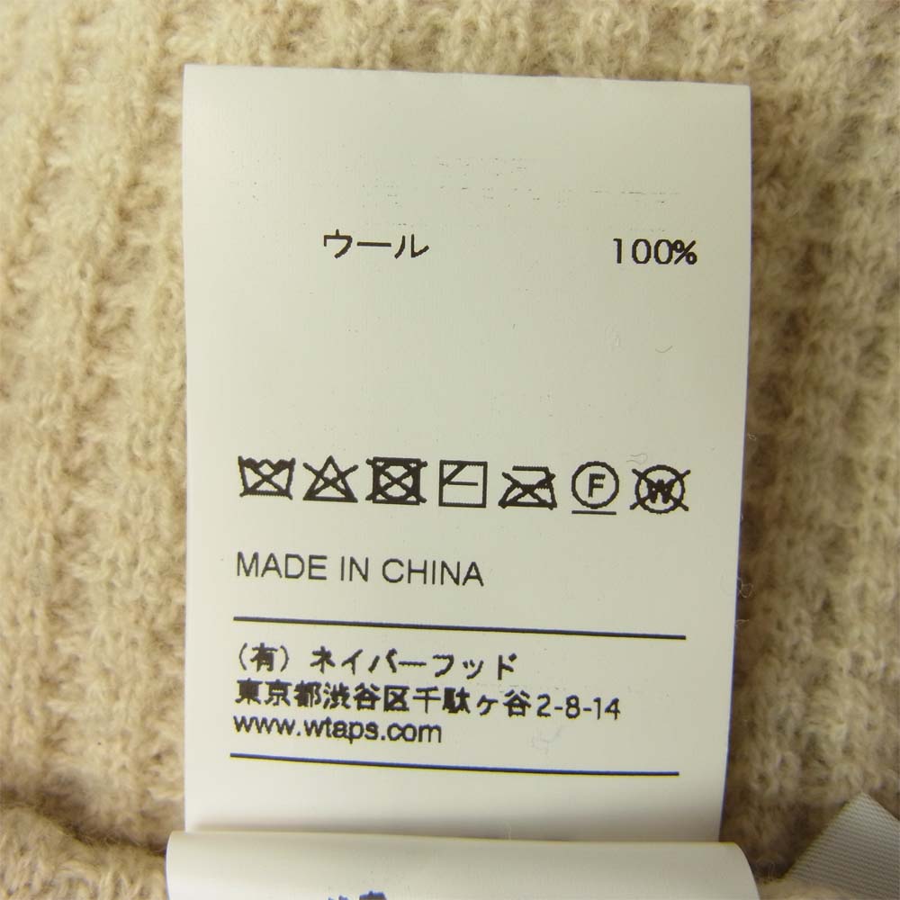 WTAPS ダブルタップス 19AW 192MADT-KNM04 WAFFLE SWEATER WOOL ワッフル ウール セーター オフホワイト系 3【美品】【中古】