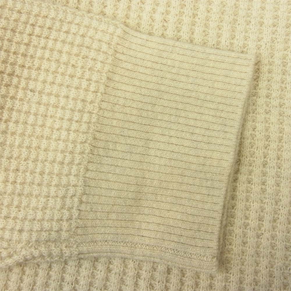WTAPS ダブルタップス 19AW 192MADT-KNM04 WAFFLE SWEATER WOOL ワッフル ウール セーター オフホワイト系 3【美品】【中古】