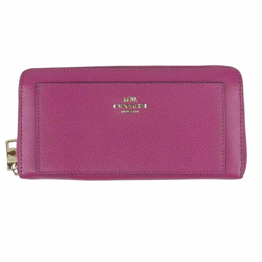 COACH コーチ F52648 ラウンドファスナー 長財布 ウォレット フィリピン製 ピンク系【中古】