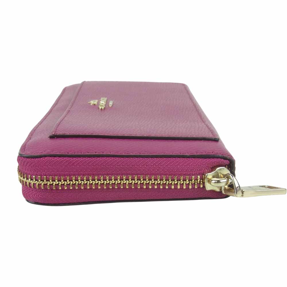 COACH コーチ F52648 ラウンドファスナー 長財布 ウォレット フィリピン製 ピンク系【中古】