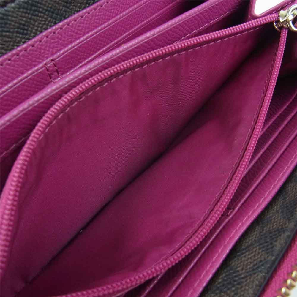 COACH コーチ F52648 ラウンドファスナー 長財布 ウォレット フィリピン製 ピンク系【中古】