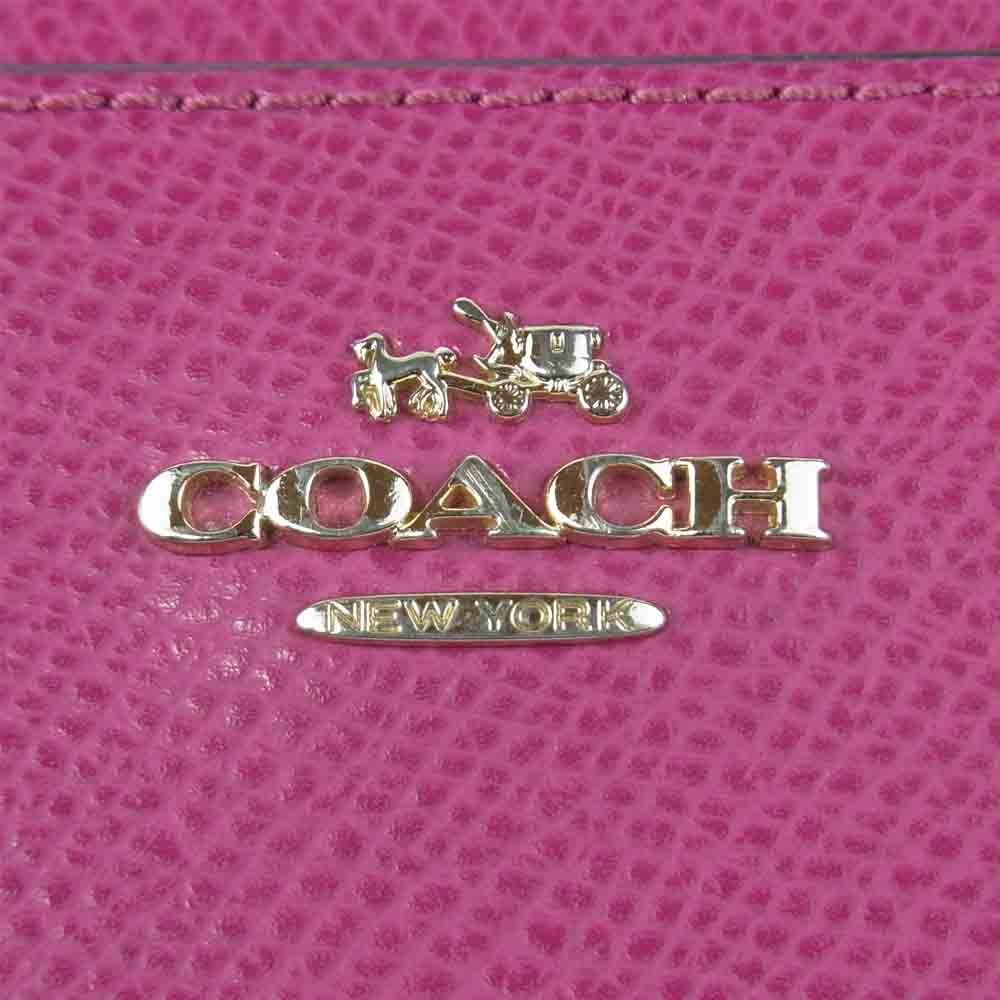 COACH コーチ F52648 ラウンドファスナー 長財布 ウォレット フィリピン製 ピンク系【中古】