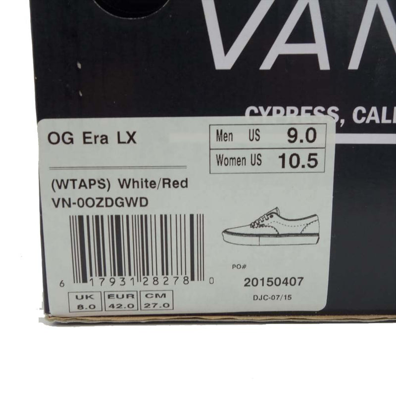 WTAPS ダブルタップス vans バンズ OG ERA LX スニーカー ホワイト系 27cm【中古】