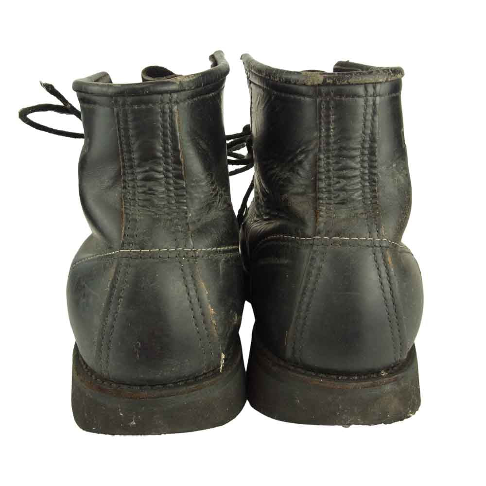RED WING レッドウィング 刺繍羽タグ アイリッシュセッター モックトゥ ワーク ブーツ ブラック系【中古】