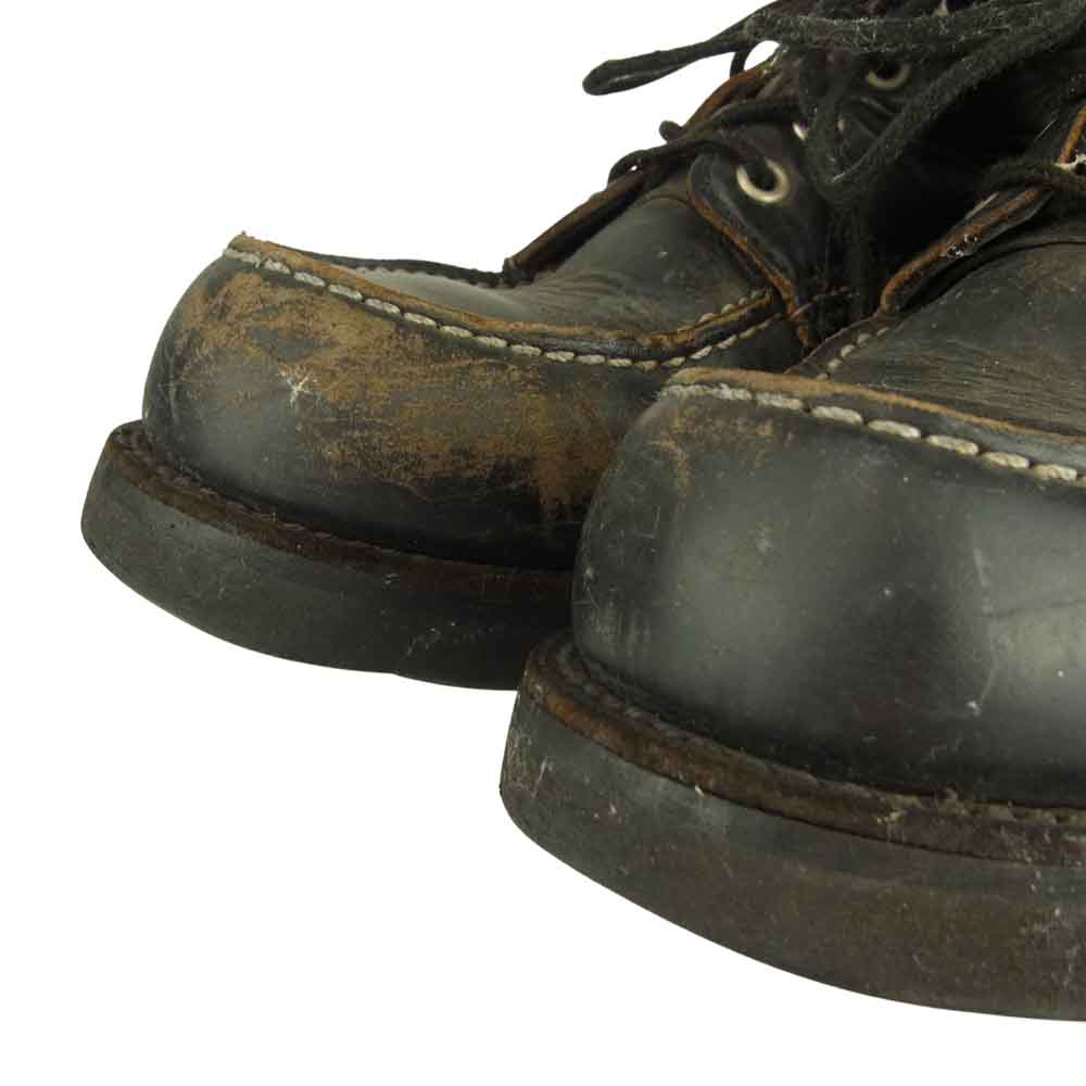 RED WING レッドウィング 刺繍羽タグ アイリッシュセッター モックトゥ ワーク ブーツ ブラック系【中古】