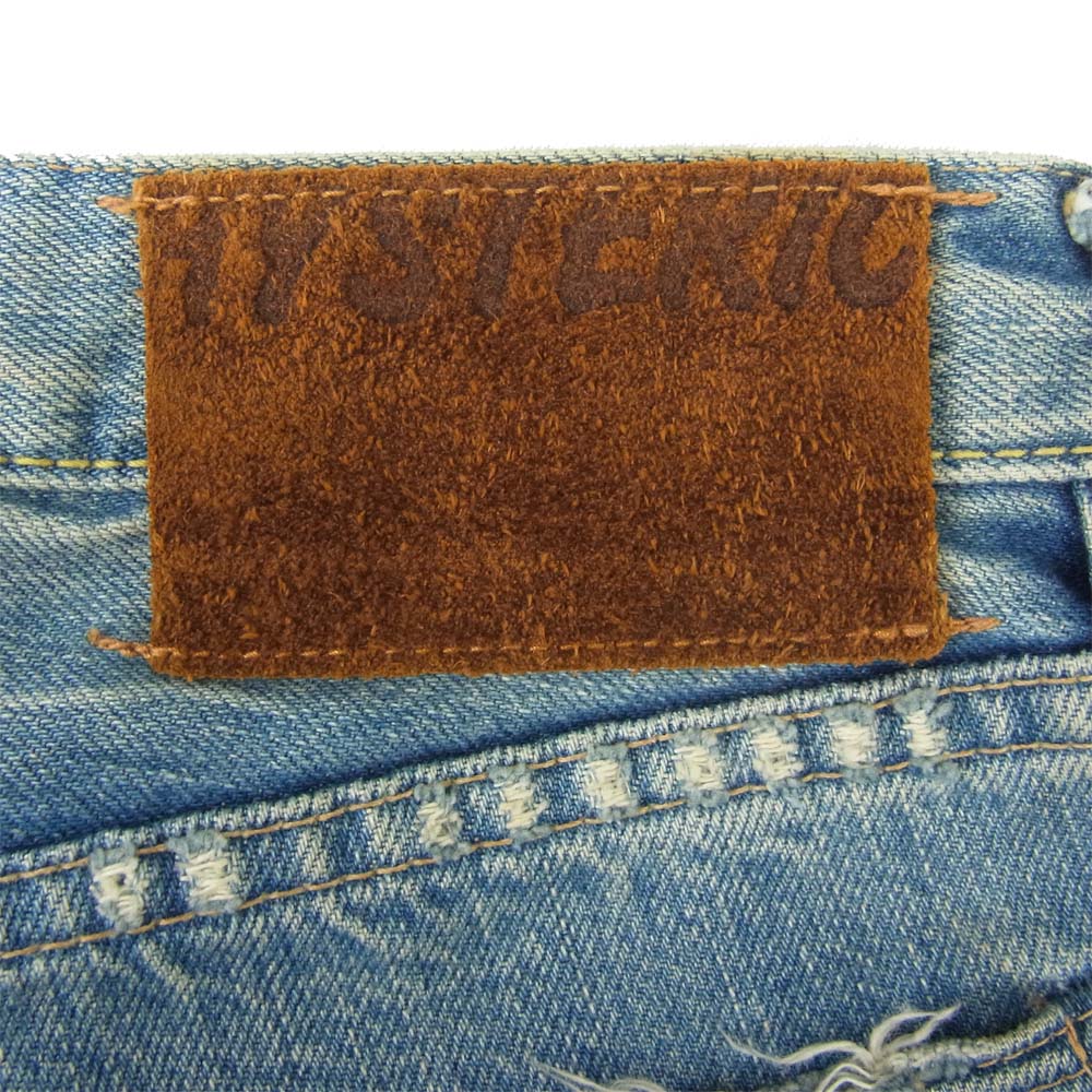 HYSTERIC GLAMOUR ヒステリックグラマー 0293AP06 HR加工 ハードリメイク スタッズ デニムパンツ インディゴブルー系 28【中古】