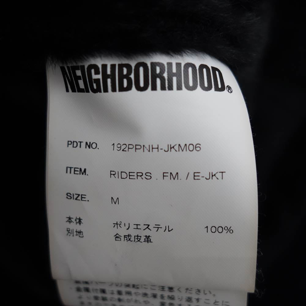 NEIGHBORHOOD ネイバーフッド 192PPNH-JKM06 RIDERS . FM. / E-JKT フェイク ムートン ライダース ジャケット ブラック系 M【中古】