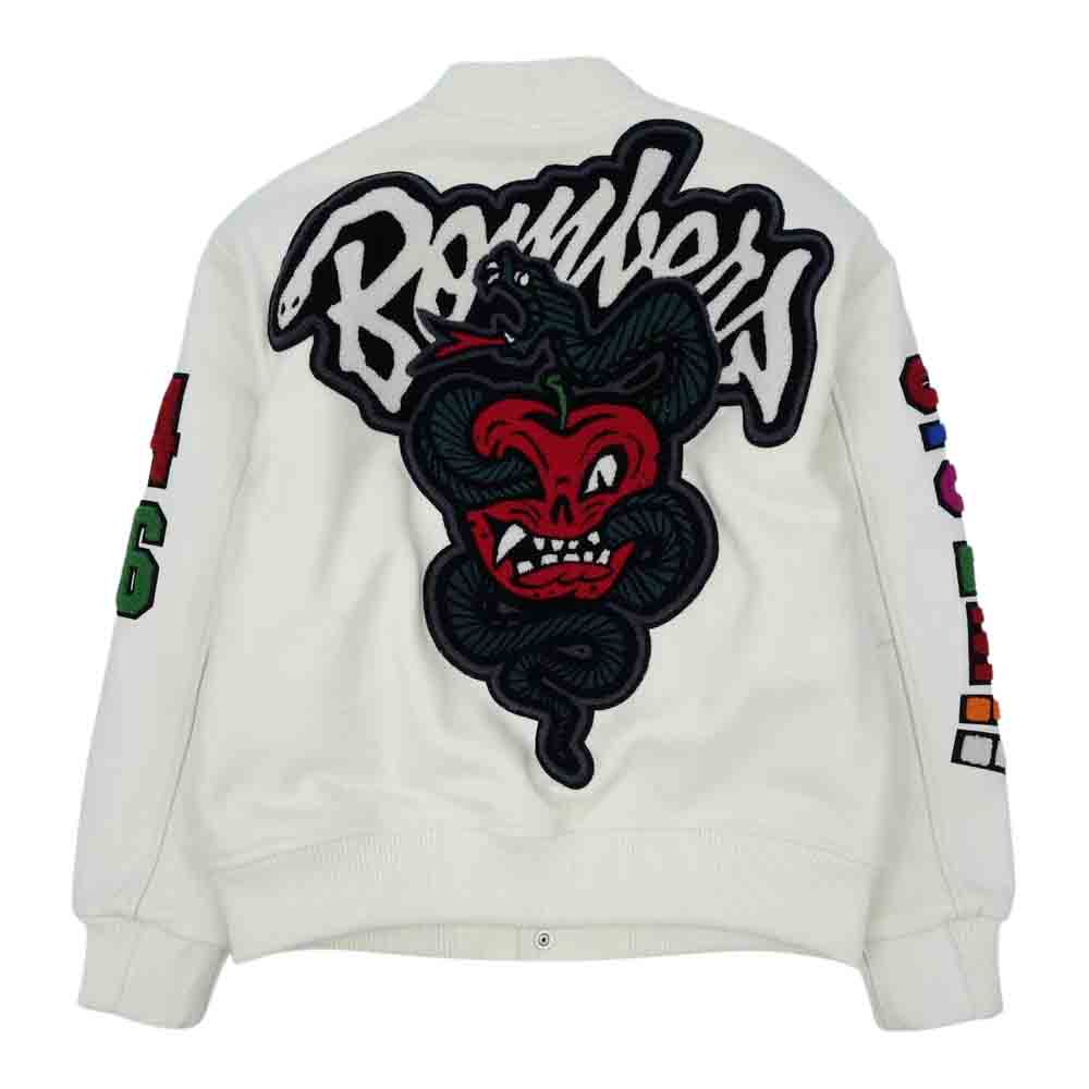 Supreme シュプリーム 21AW 21274SPD-JKM01S × WTAPS ダブルタップス VARSITY JACKET バーシティー ジャケット スタジャン ホワイト系 M【新古品】【未使用】【中古】