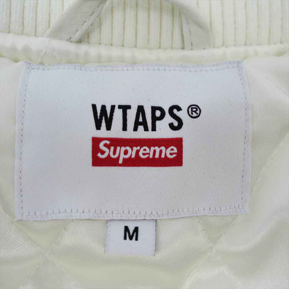 Supreme シュプリーム 21AW 21274SPD-JKM01S × WTAPS ダブルタップス VARSITY JACKET バーシティー ジャケット スタジャン ホワイト系 M【新古品】【未使用】【中古】