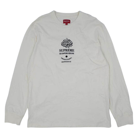 Supreme シュプリーム 19AW Marrakech L/S Top マラケシュ ロンT 長袖 Tシャツ オフホワイト系 S【中古】
