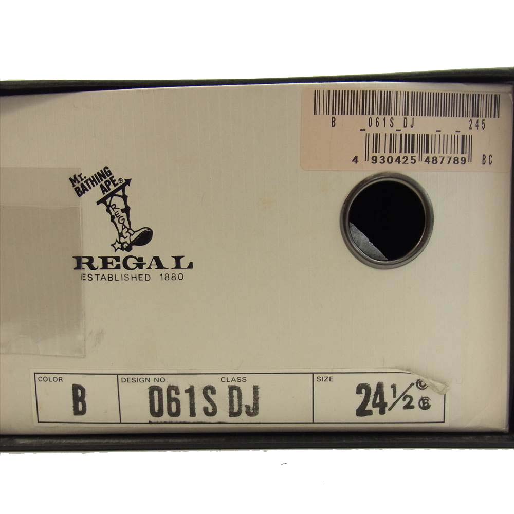 A BATHING APE アベイシングエイプ × REGAL リーガル ウイング チップ メダリオン シューズ ブラック系 24.5 D【中古】