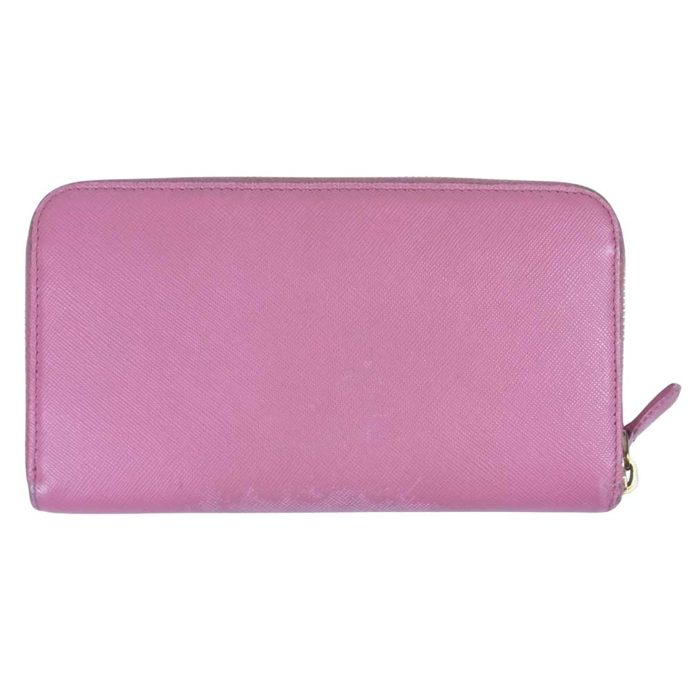 PRADA プラダ 1M0506 ギャラ付き SAFFIANO サフィアーノ ラウンドファスナー 長財布 ウォレット ピンク系【中古】