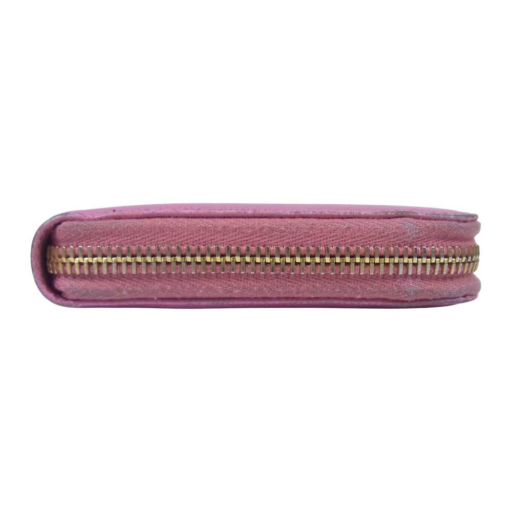 PRADA プラダ 1M0506 ギャラ付き SAFFIANO サフィアーノ ラウンドファスナー 長財布 ウォレット ピンク系【中古】