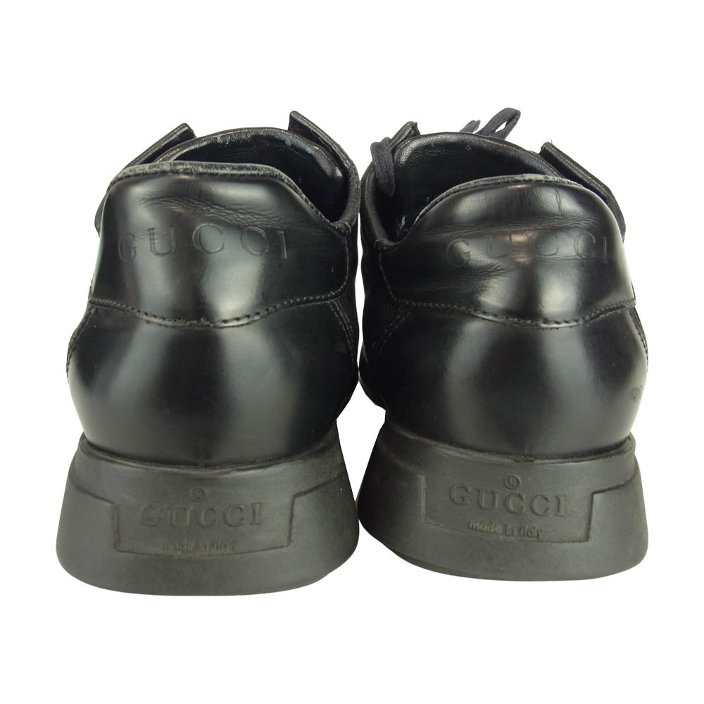 GUCCI グッチ 101 6127 レザー切替 シェリーライン ローカット スニーカー ブラック系 36【中古】