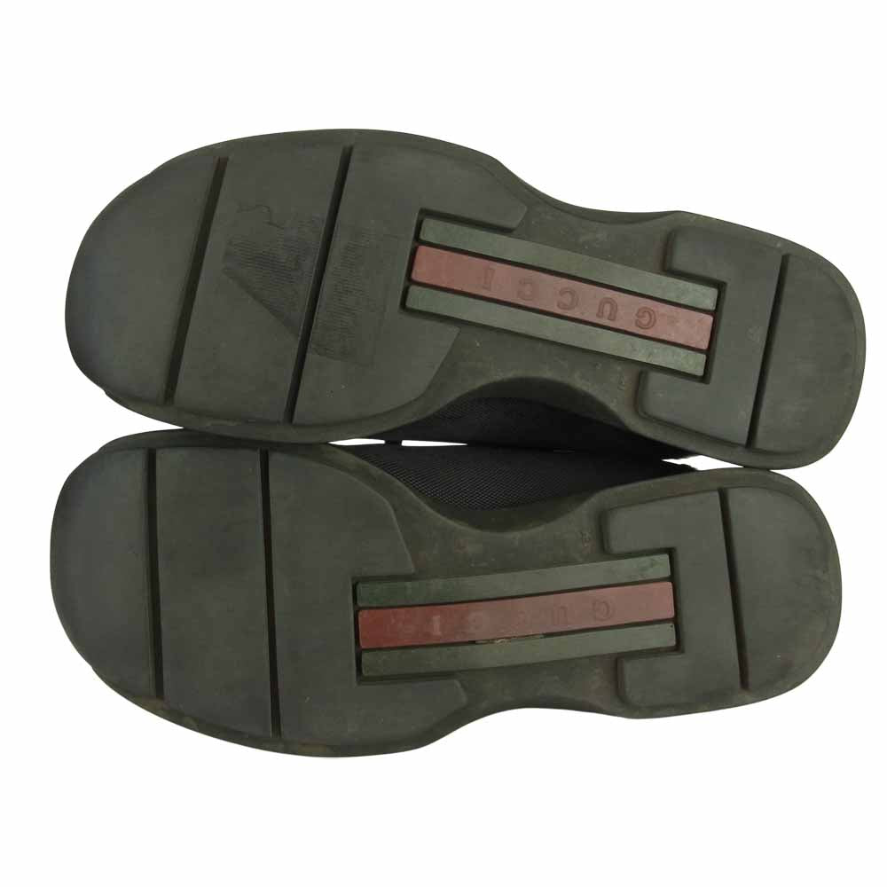 GUCCI グッチ 101 6127 レザー切替 シェリーライン ローカット スニーカー ブラック系 36【中古】
