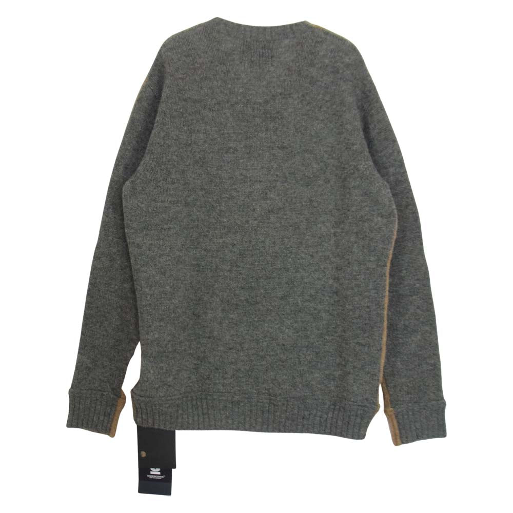 UNDERCOVER アンダーカバー UCR4905 前後配色 Vネック ニット ブラウン系 3【極上美品】【中古】