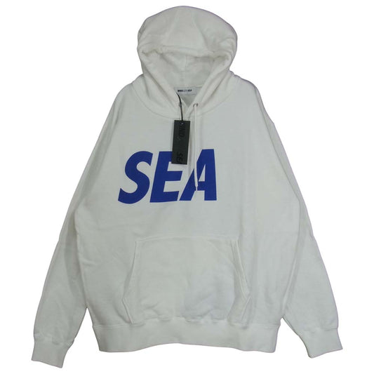 WIND AND SEA ウィンダンシー WDS-SEA-03 HOODIE Crimson プルオーバー パーカー ホワイト系 L【新古品】【未使用】【中古】
