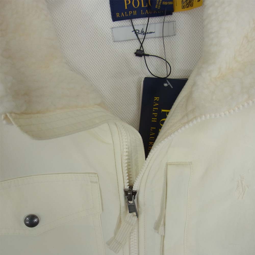 Ron Herman ロンハーマン POLO RALPH LAUREN ポロ ラルフローレン フリース ジャケット オフホワイト系 L【新古品】【未使用】【中古】