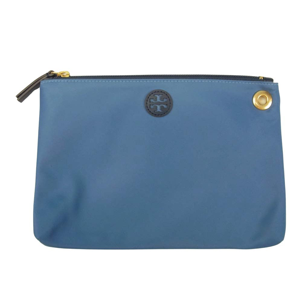 Tory Burch トリーバーチ ナイロン ポーチ ライトブルー ブルー系【美品】【中古】