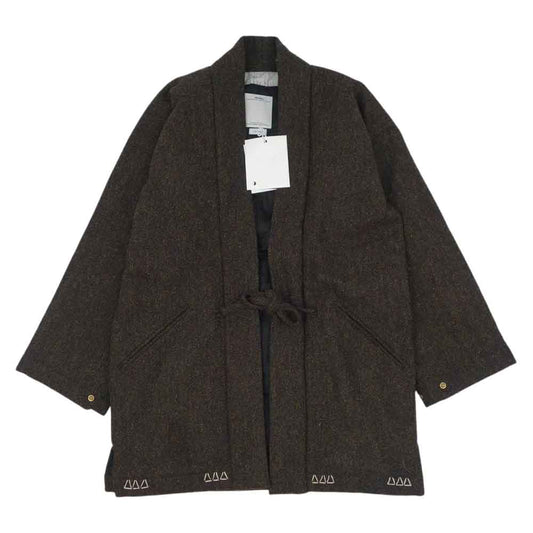 VISVIM ビズビム 16AW 0116205013024 DOTERA COAT HARRIS TWEED ハリスツイード ドテラ コート  ダークブラウン系 2【美品】【中古】