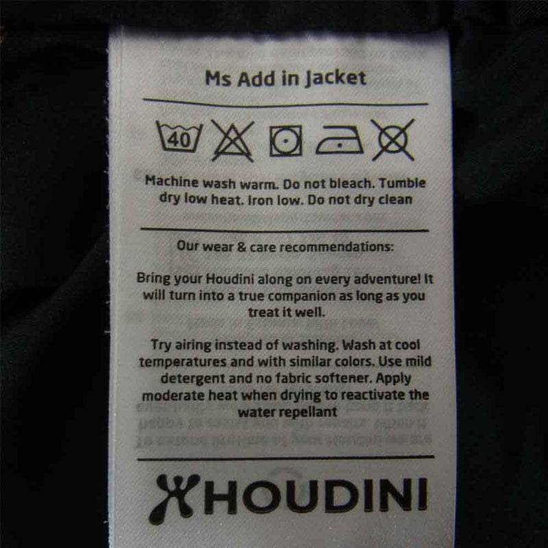 フーディニ Houdini アドイン インサレーション ジャケット
