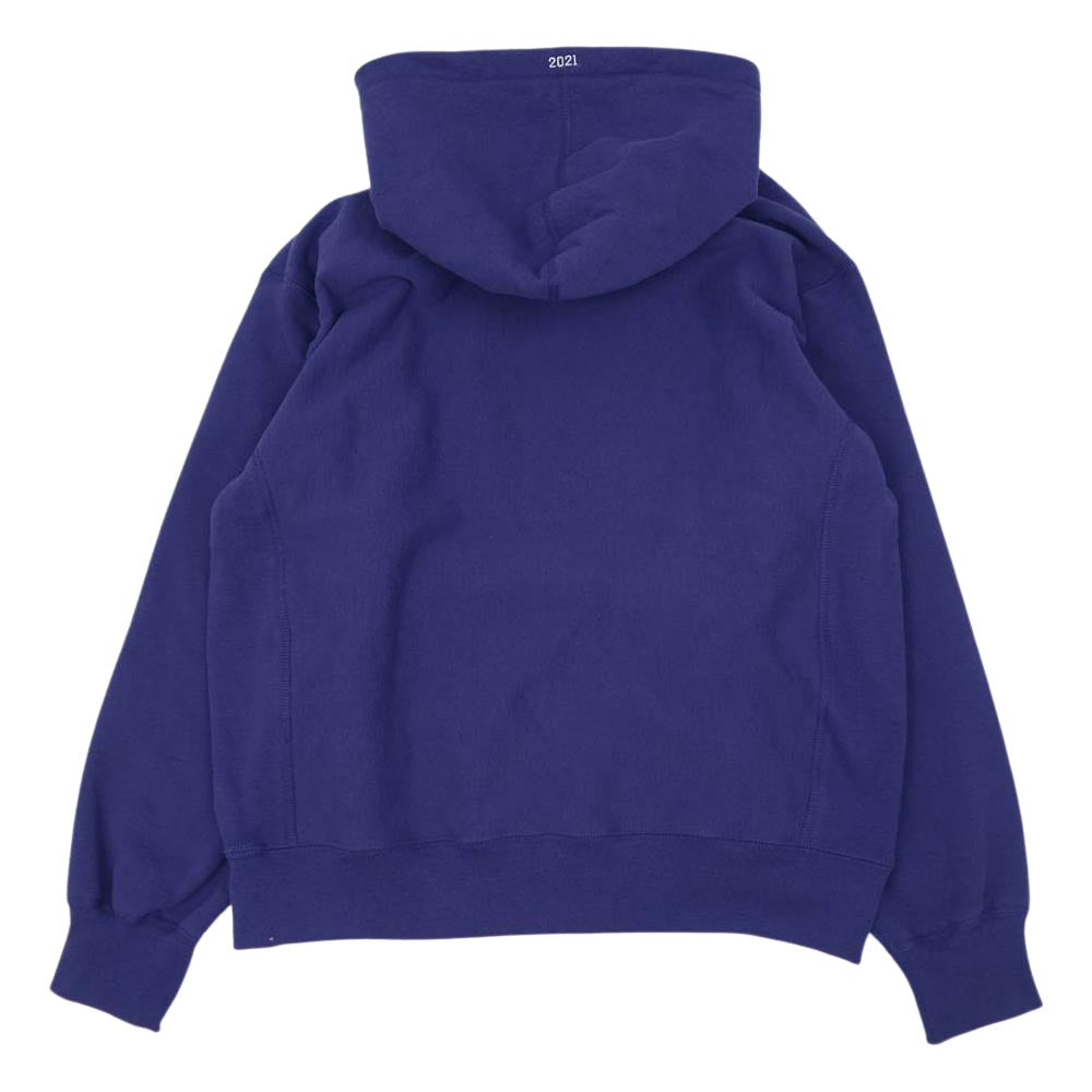 Supreme シュプリーム 21AW Box Logo Hooded Sweatshirt Washed Navy ウォッシュド加工 ボックス ロゴ フーデッド スウェット プルオーバー パーカー パープル系 M【新古品】【未使用】【中古】