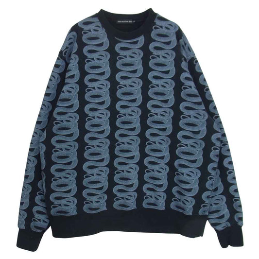 HYSTERIC GLAMOUR ヒステリックグラマー 06213CS01 SNAKE LOOP SWEAT スネーク スウェット ブラック ブラック系 XL【中古】