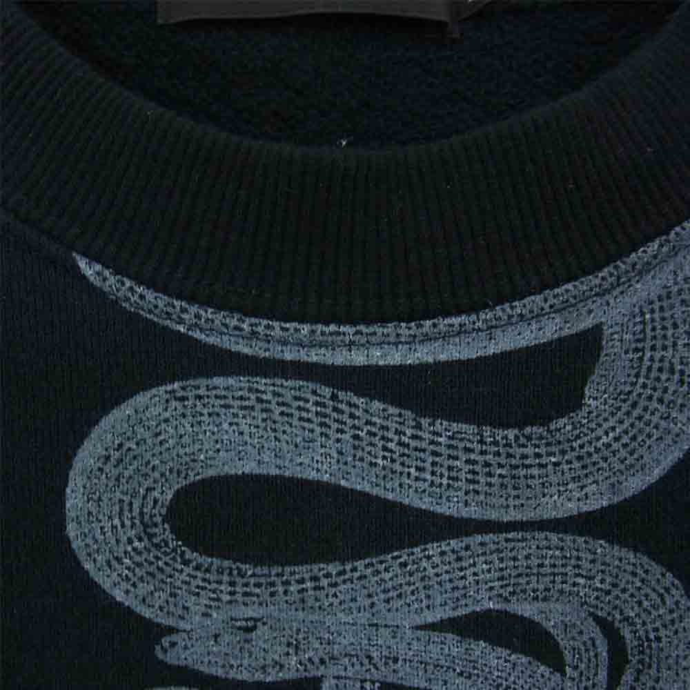 HYSTERIC GLAMOUR ヒステリックグラマー 06213CS01 SNAKE LOOP SWEAT スネーク スウェット ブラック ブラック系 XL【中古】