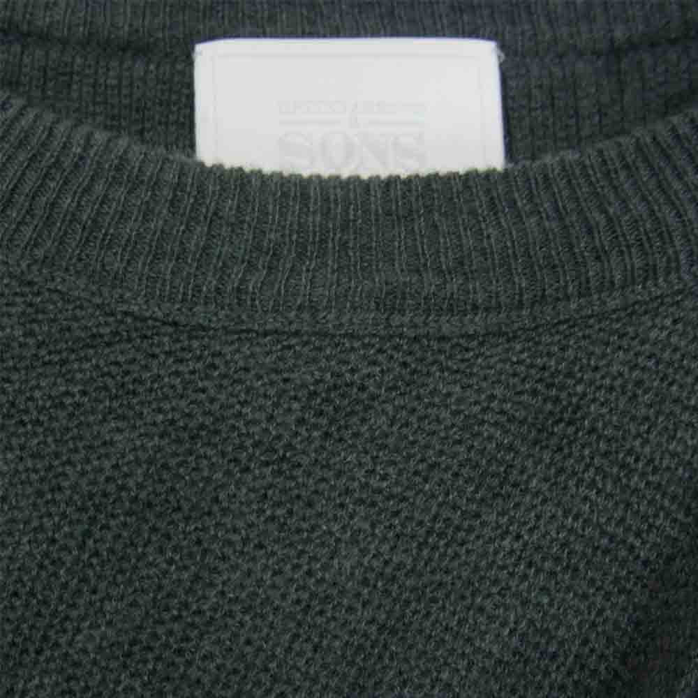UNITED ARROWS ユナイテッドアローズ SONS 5513-199-0145 GUERNSEY KNIT ウール シルク カシミヤ混 ニット グレー系 L【中古】