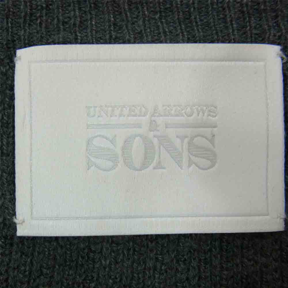 UNITED ARROWS ユナイテッドアローズ SONS 5513-199-0145 GUERNSEY KNIT ウール シルク カシミヤ混 ニット グレー系 L【中古】