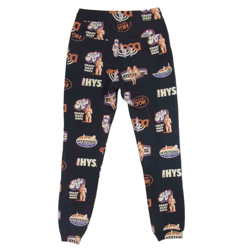 HYSTERIC GLAMOUR ヒステリックグラマー 02203CP04299 TURN IT ON総柄 スウェット パンツ ブラック系 S【新古品】【未使用】【中古】